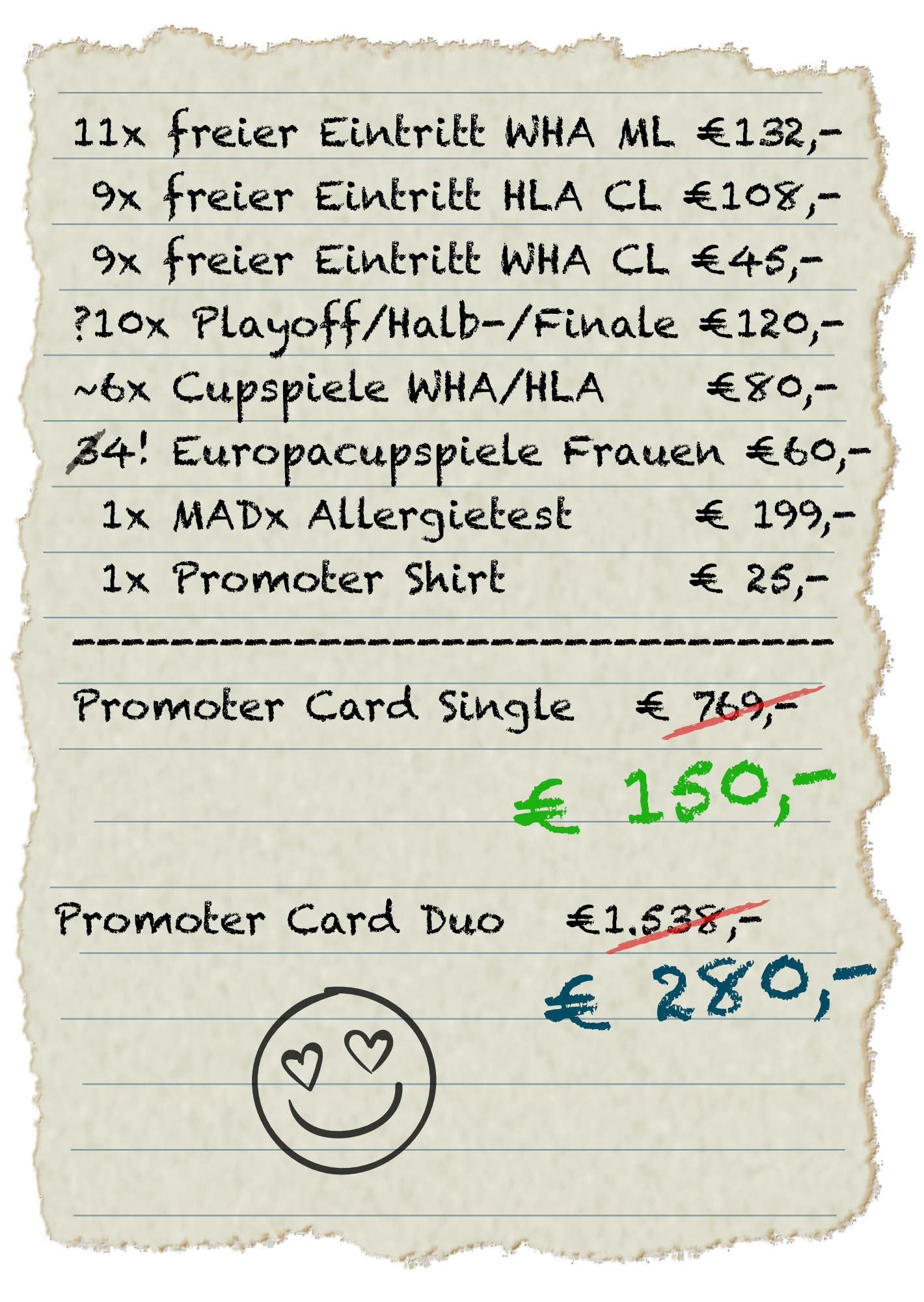 Promoter Card Rechnung